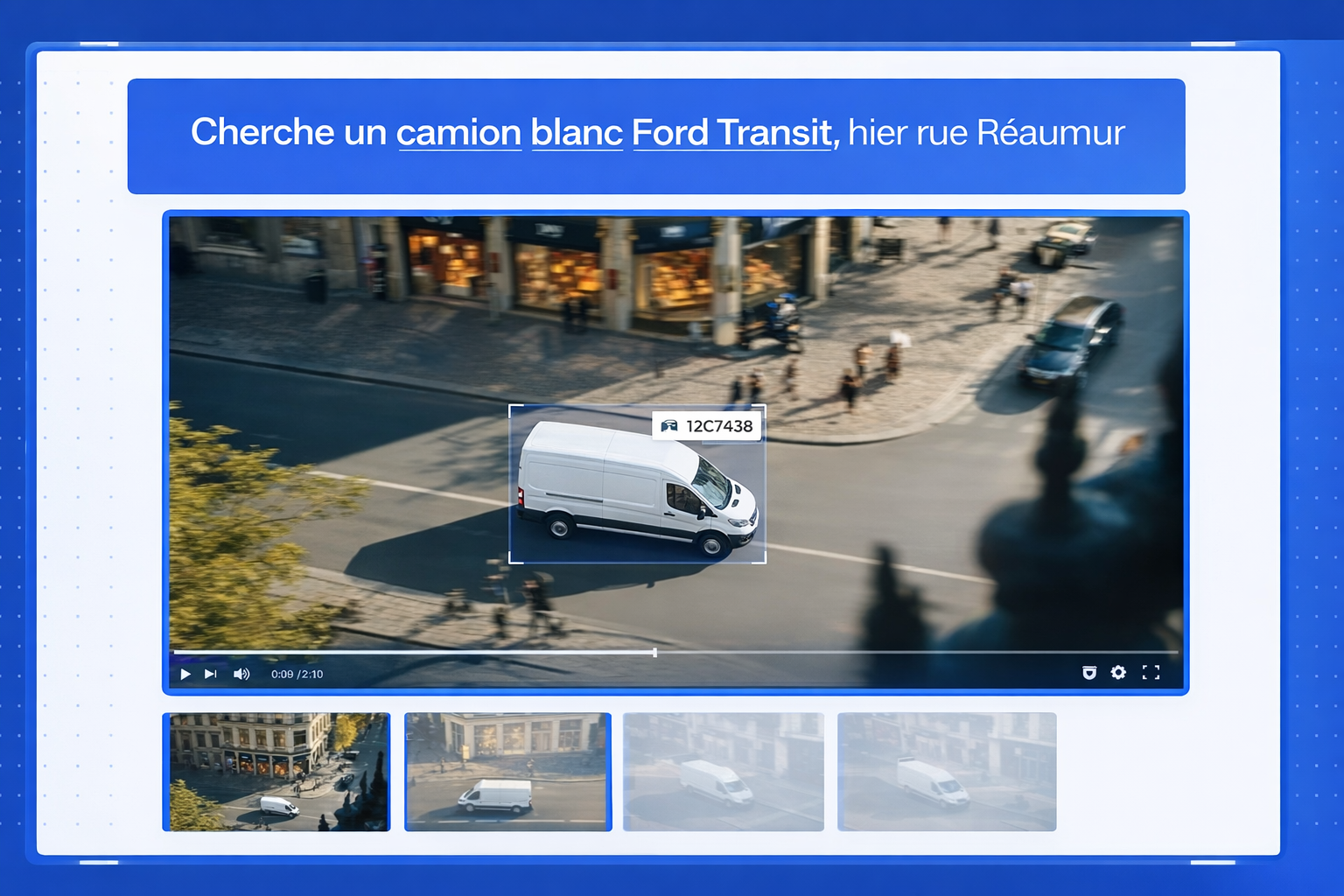 Recherche vidéo VLM - requête texte sur l'historique